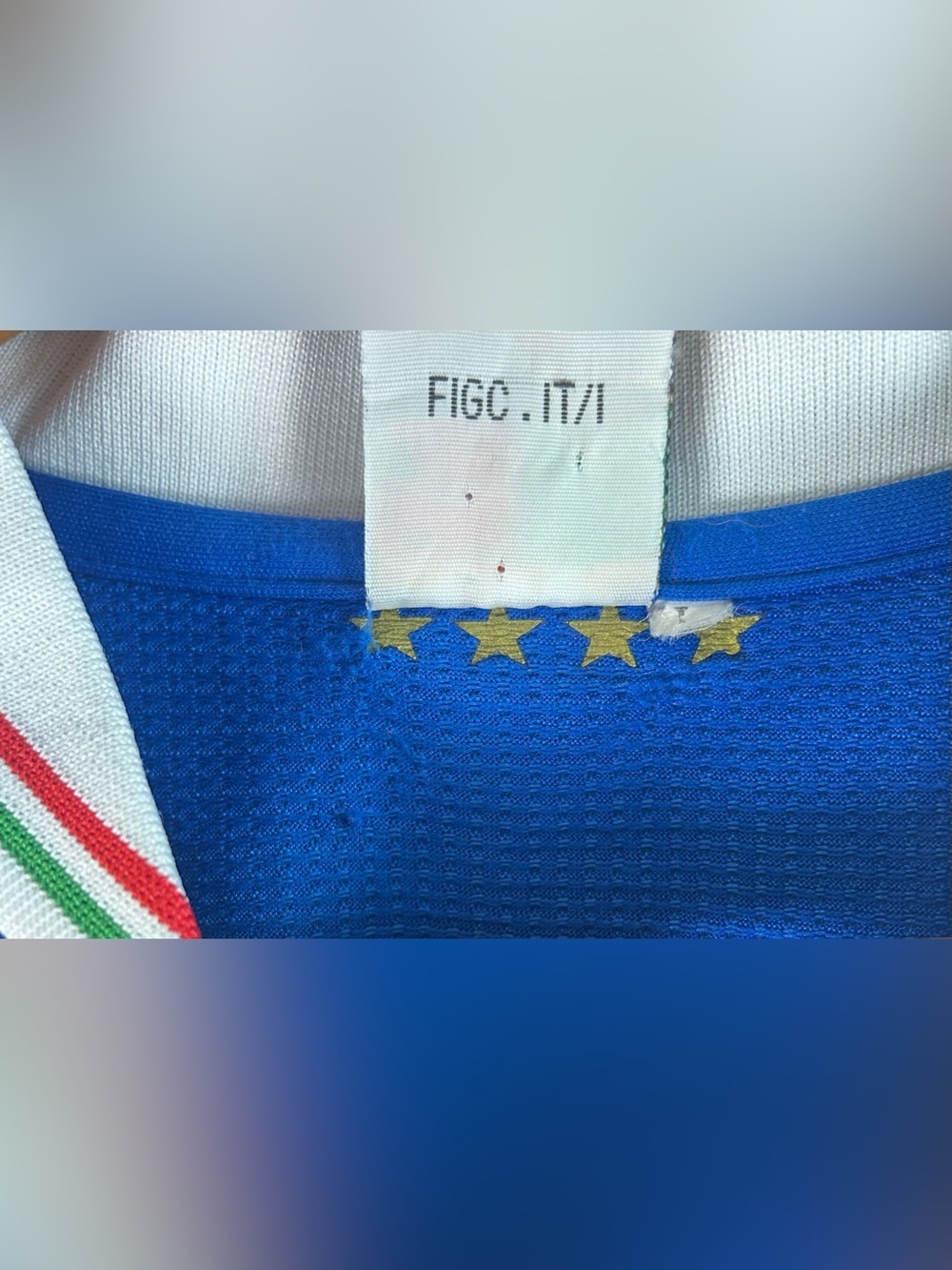 Vintage FIGC Italy Men’s Soccer Jersey L Balotelli #9 National Team Futbol Blue - Picture 10 of 12